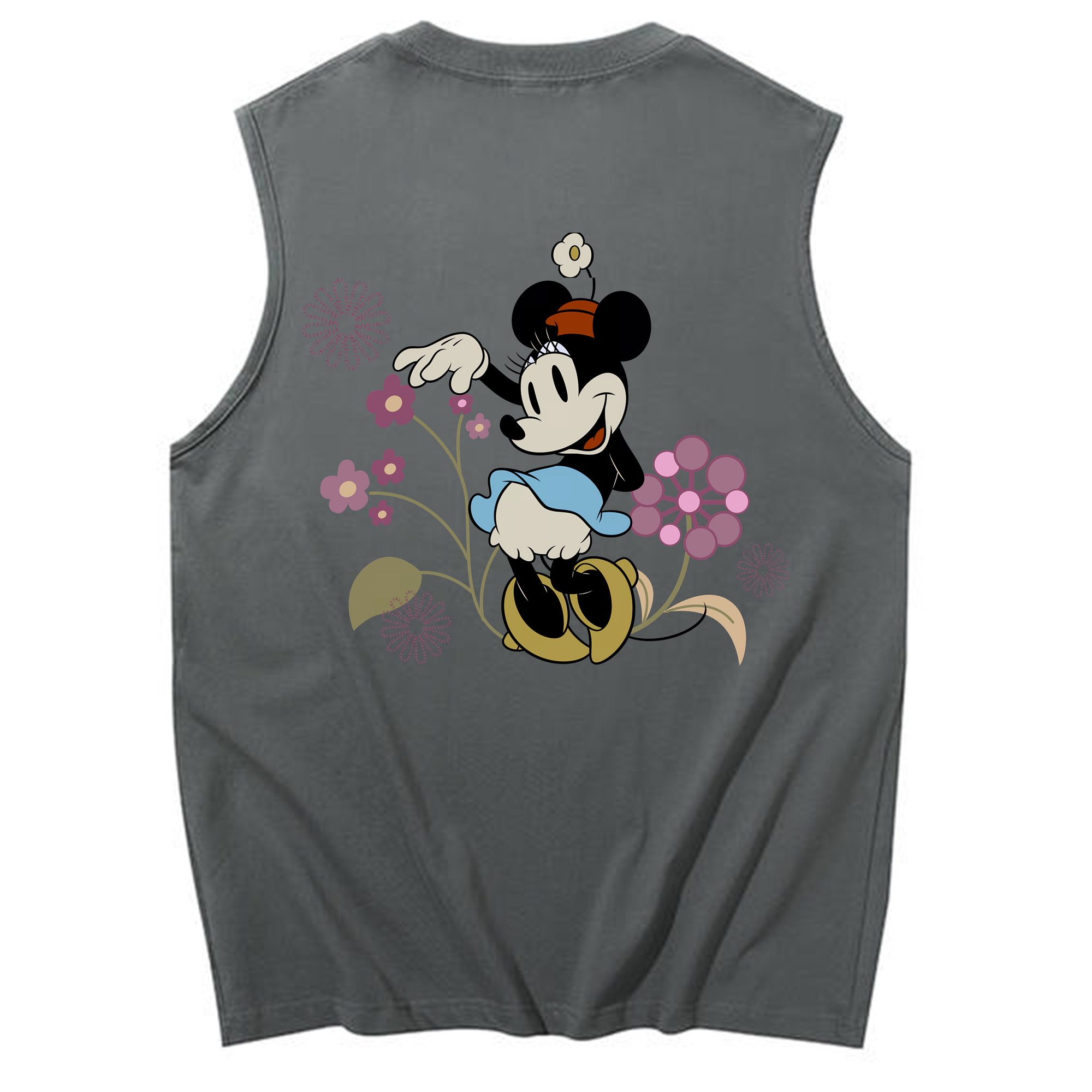 ミッキーマウス Mickey Mouse コットン100％タンクトップ（背面プリント）